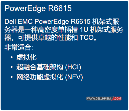 Dell戴尔 PowerEdge R6615 机架式服务器 – 高级定制服务