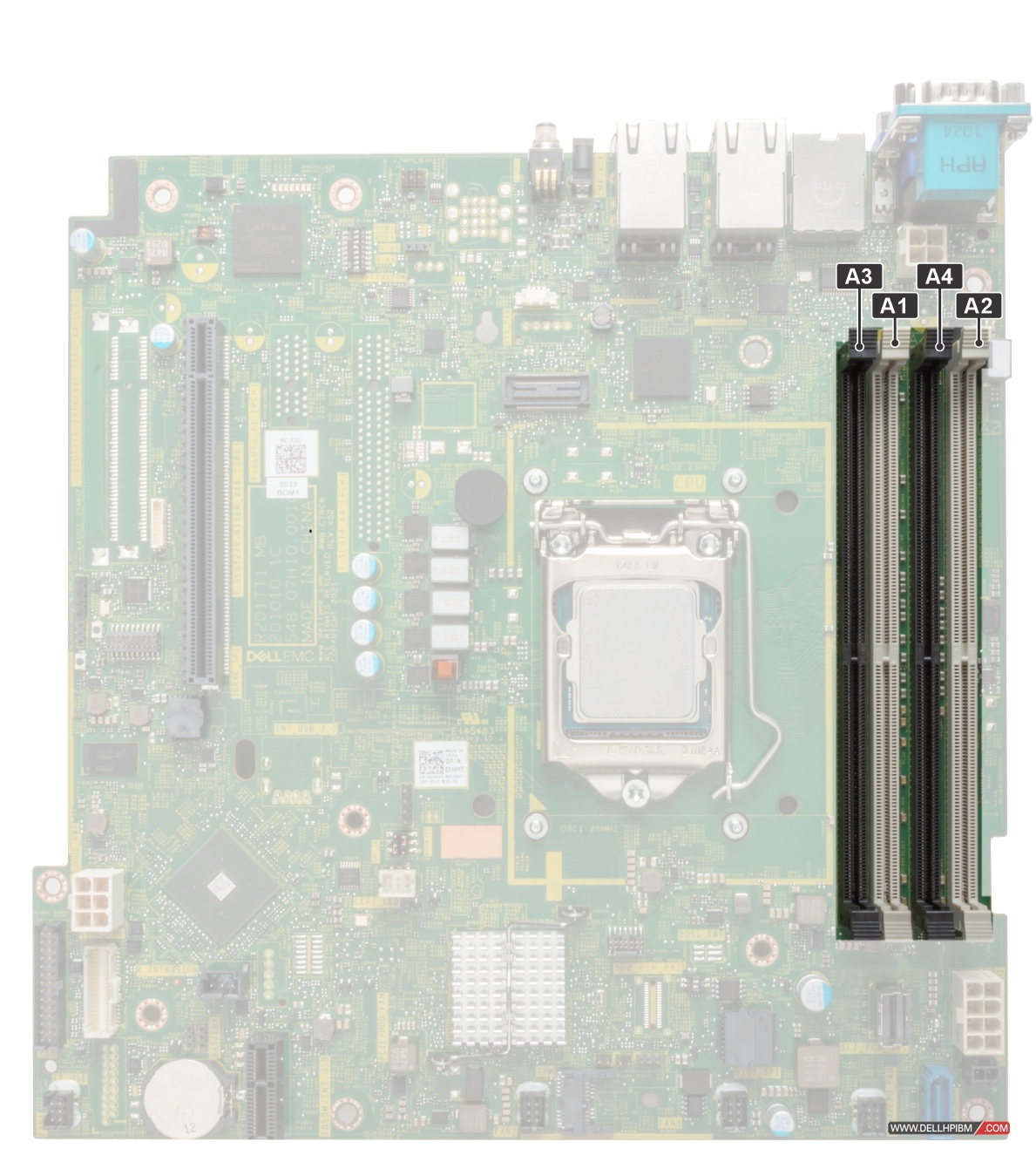 Dell戴尔 PowerEdge R250机架式服务器内存插槽使用说明，内存插法及正确安装方法