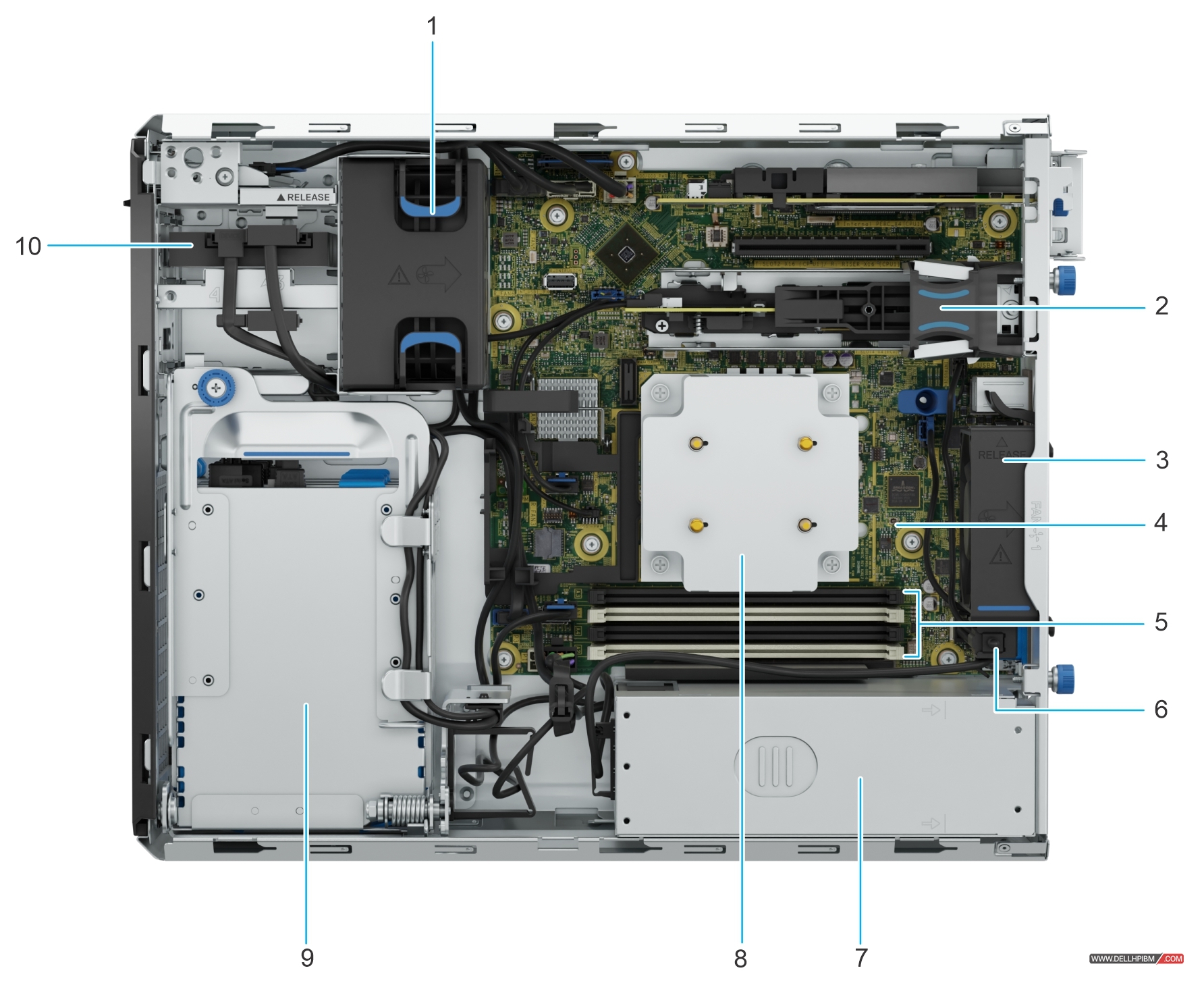 戴尔Dell PowerEdge T160塔式服务器产品样式，外部形态，内部构造及配套说明