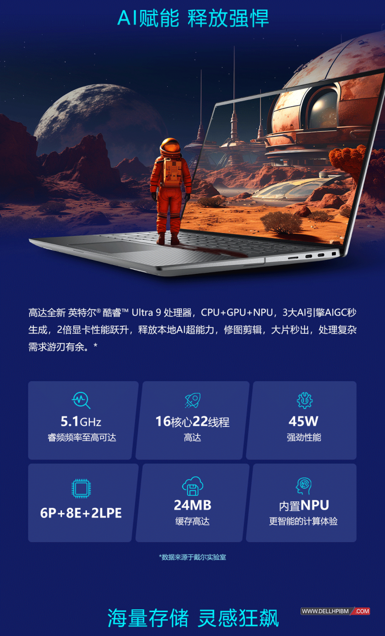 戴尔Dell Precision 5490移动图形工作站(英特尔酷睿 Ultra 9-185H 十六核心|64GB内存|1TB PCIe固态硬盘|2000Ada-8GB独显|14英寸|2K触控显示屏|三年保修)